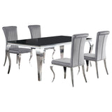 Carone 81-inch Rectangular Glass Dining Set