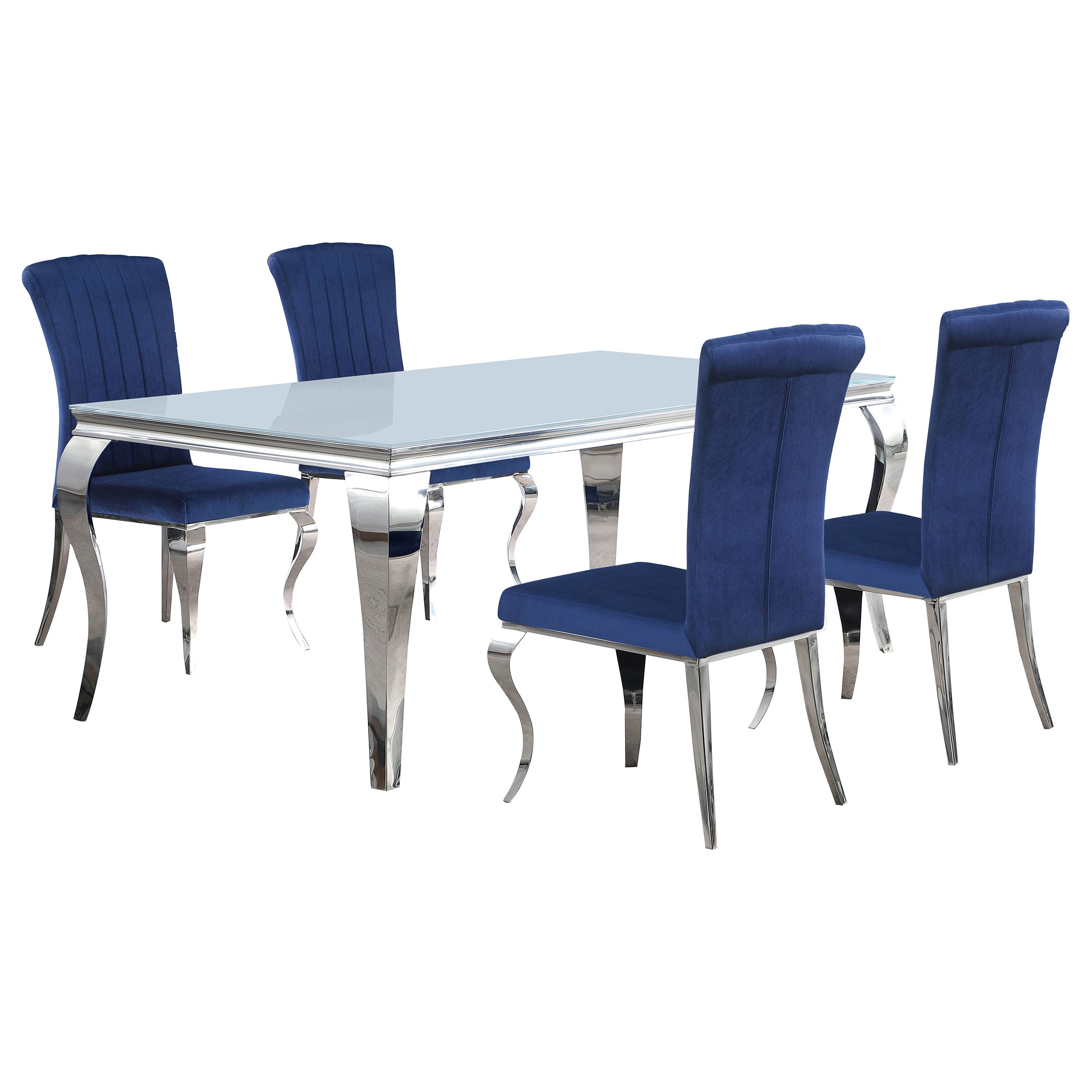 Carone 81-inch Rectangular Glass Dining Set