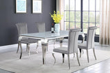 Carone 81-inch Rectangular Glass Dining Set