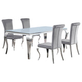 Carone 81-inch Rectangular Glass Dining Set