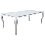 Carone 81-inch Rectangular Glass Dining Set