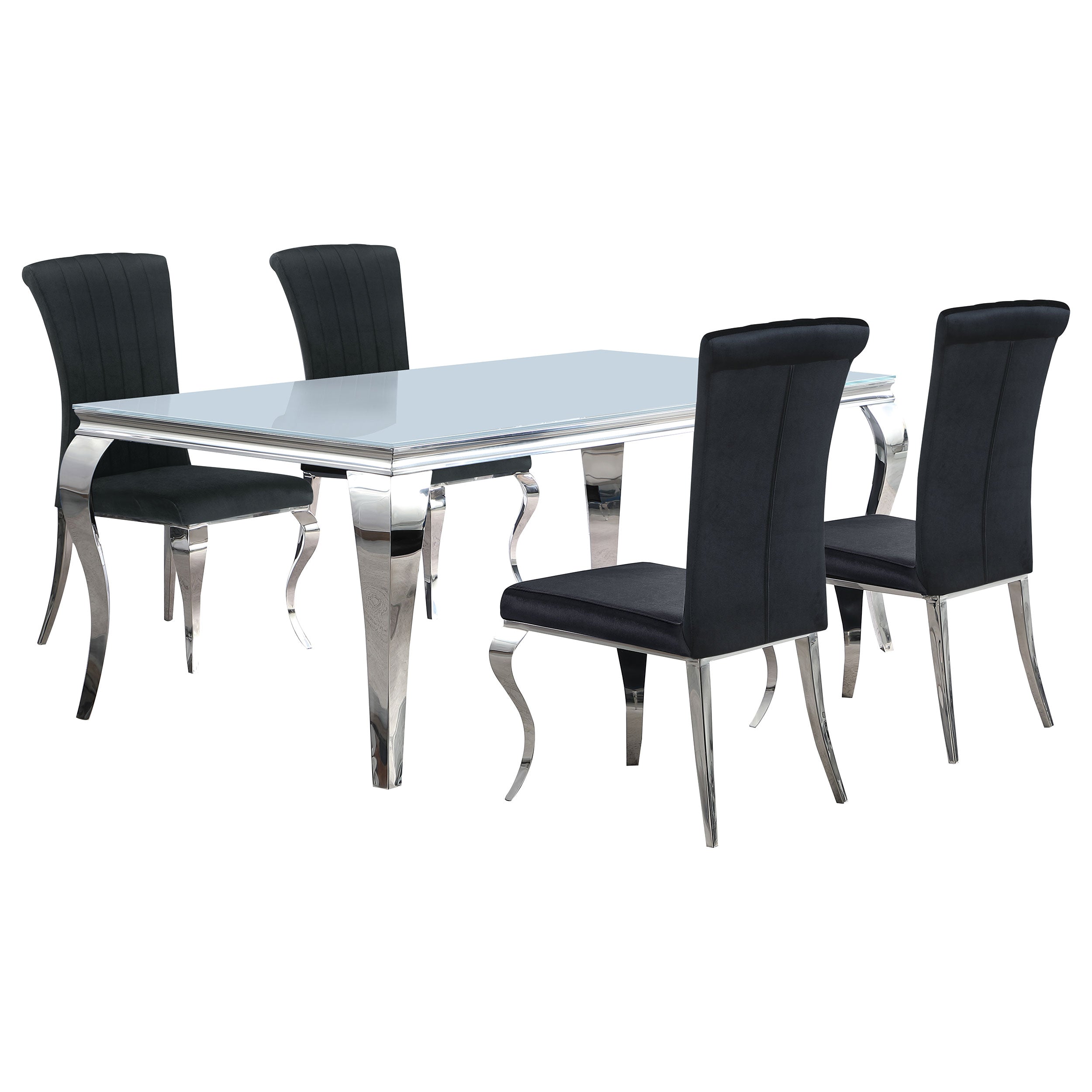 Carone 81-inch Rectangular Glass Dining Set