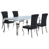 Carone 81-inch Rectangular Glass Dining Set
