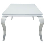 Carone Rectangular 81-inch Glass Top Dining Table
