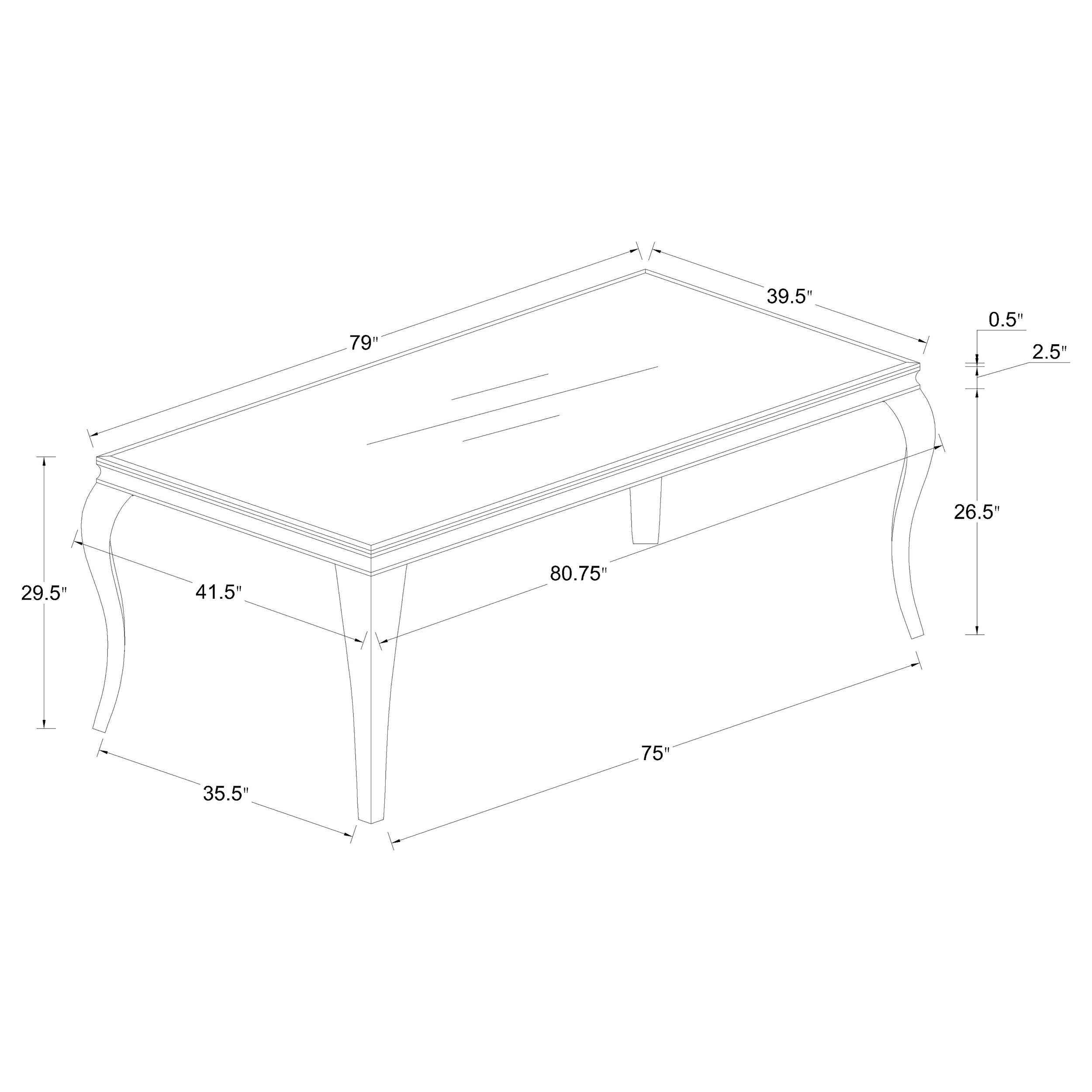 Carone Rectangular 81-inch Glass Top Dining Table