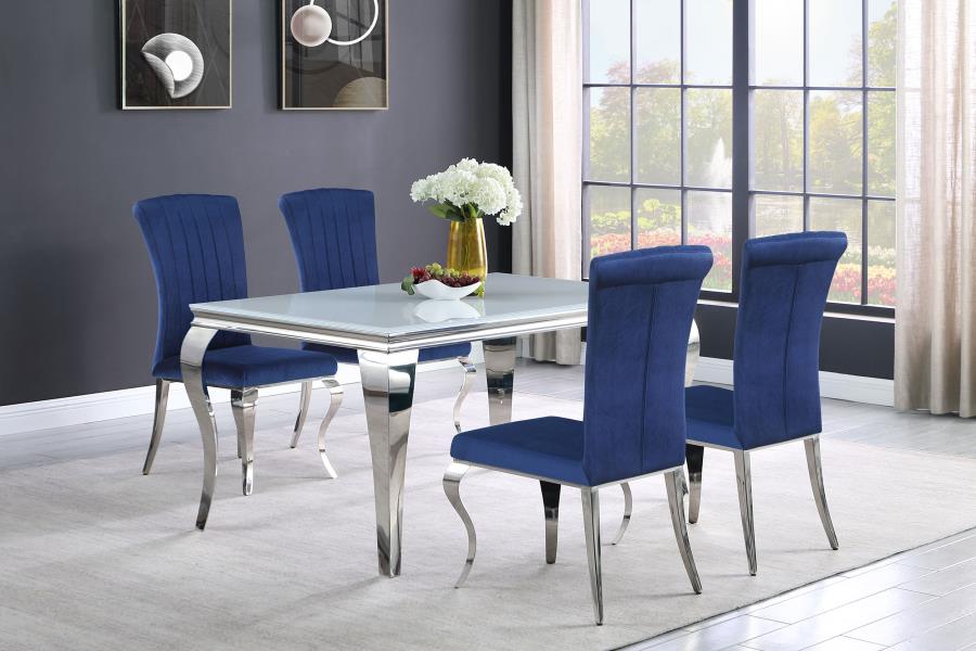 Carone 81-inch Rectangular Glass Dining Set