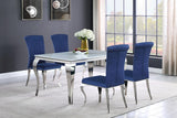Carone 81-inch Rectangular Glass Dining Set