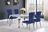 Carone 81-inch Rectangular Glass Dining Set