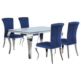 Carone 81-inch Rectangular Glass Dining Set