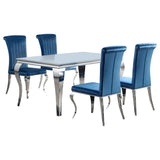 Carone 81-inch Rectangular Glass Dining Set