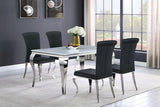 Carone 81-inch Rectangular Glass Dining Set