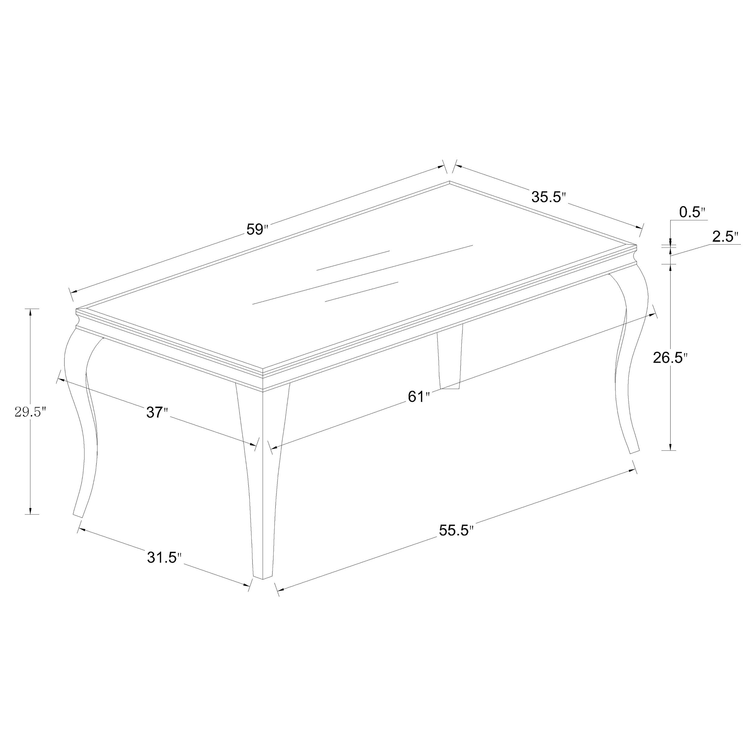 Carone Rectangular 61-inch Glass Top Dining Table