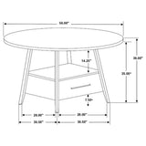 Gibson Round 50-inch Counter Height Dining Table Yukon Oak