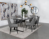 Smith Rectangular Ceramic Top Dining Table Set