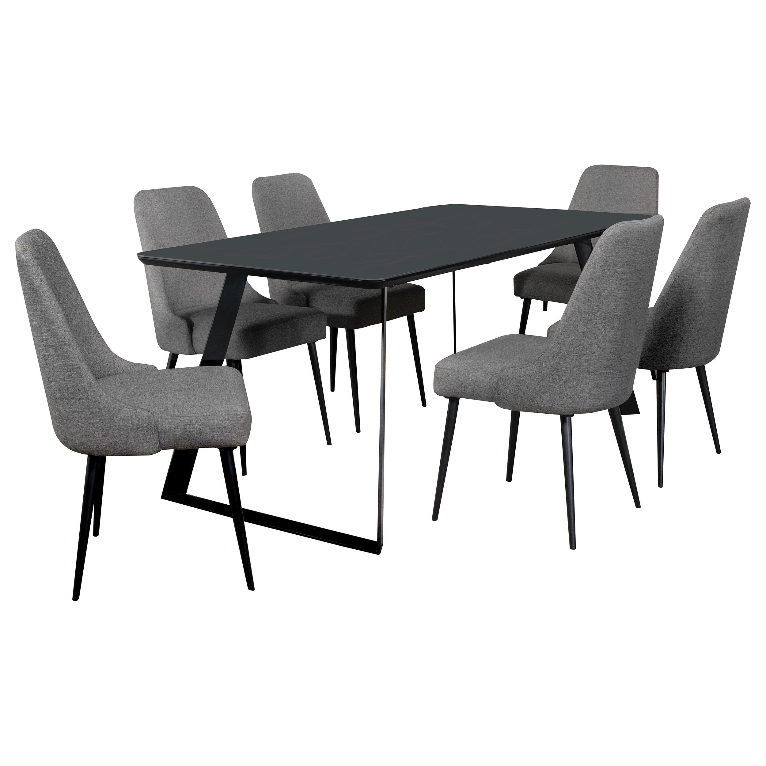 Smith Rectangular Ceramic Top Dining Table Set