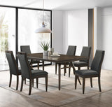 Wes Rectangular Dining Table Set Dark Walnut