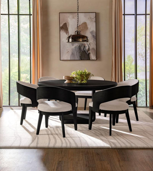 Leandro Round Dining Table Set Burnished