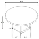 Leandro 60-inch Round Dining Table Burnished Black