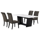 Sherry Rectangular Marble Top Dining Table Set