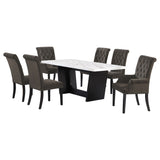 Sherry Rectangular Marble Top Dining Table Set