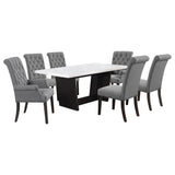 Sherry Rectangular Marble Top Dining Table Set