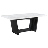 Sherry Rectangular Marble Top Dining Table Set