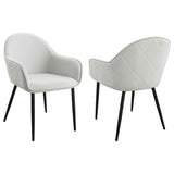 Emma Fabric Upholstered Dining Arm Chair Fog (Set of 2)