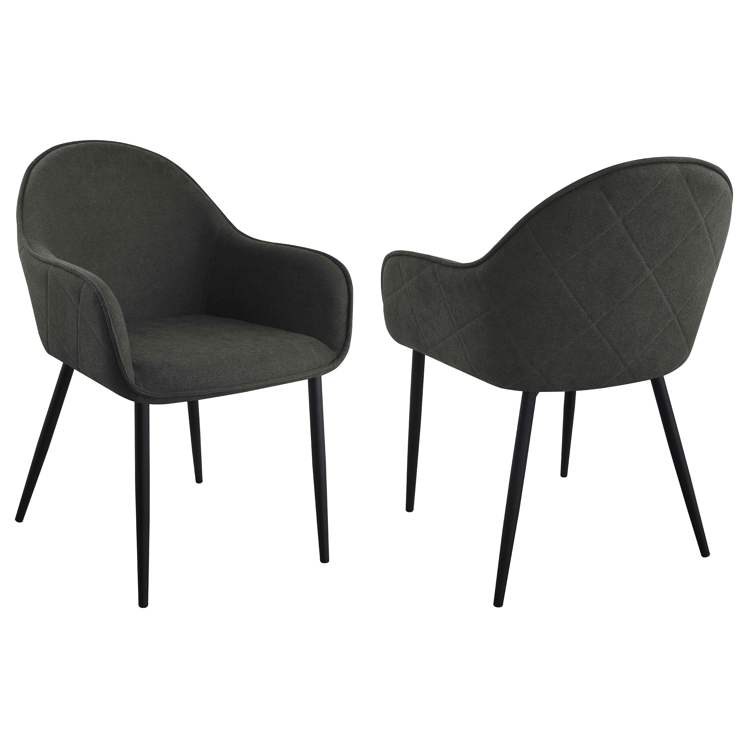 Emma Fabric Upholstered Dining Arm Chair Fog (Set of 2)