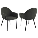 Emma Fabric Upholstered Dining Arm Chair Fog (Set of 2)