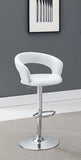 Barraza 29-inch Adjustable Height Bar Stool White and Chrome