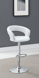 Barraza 29-inch Adjustable Height Bar Stool White and Chrome