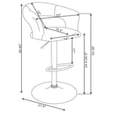 Barraza 29-inch Adjustable Height Bar Stool White and Chrome