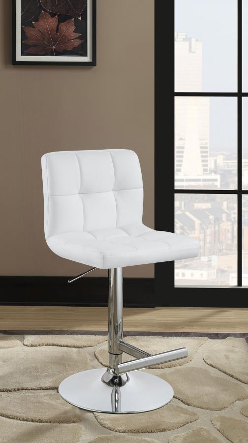 Lenny Upholstered Adjustable Bar Stool (Set of 2)