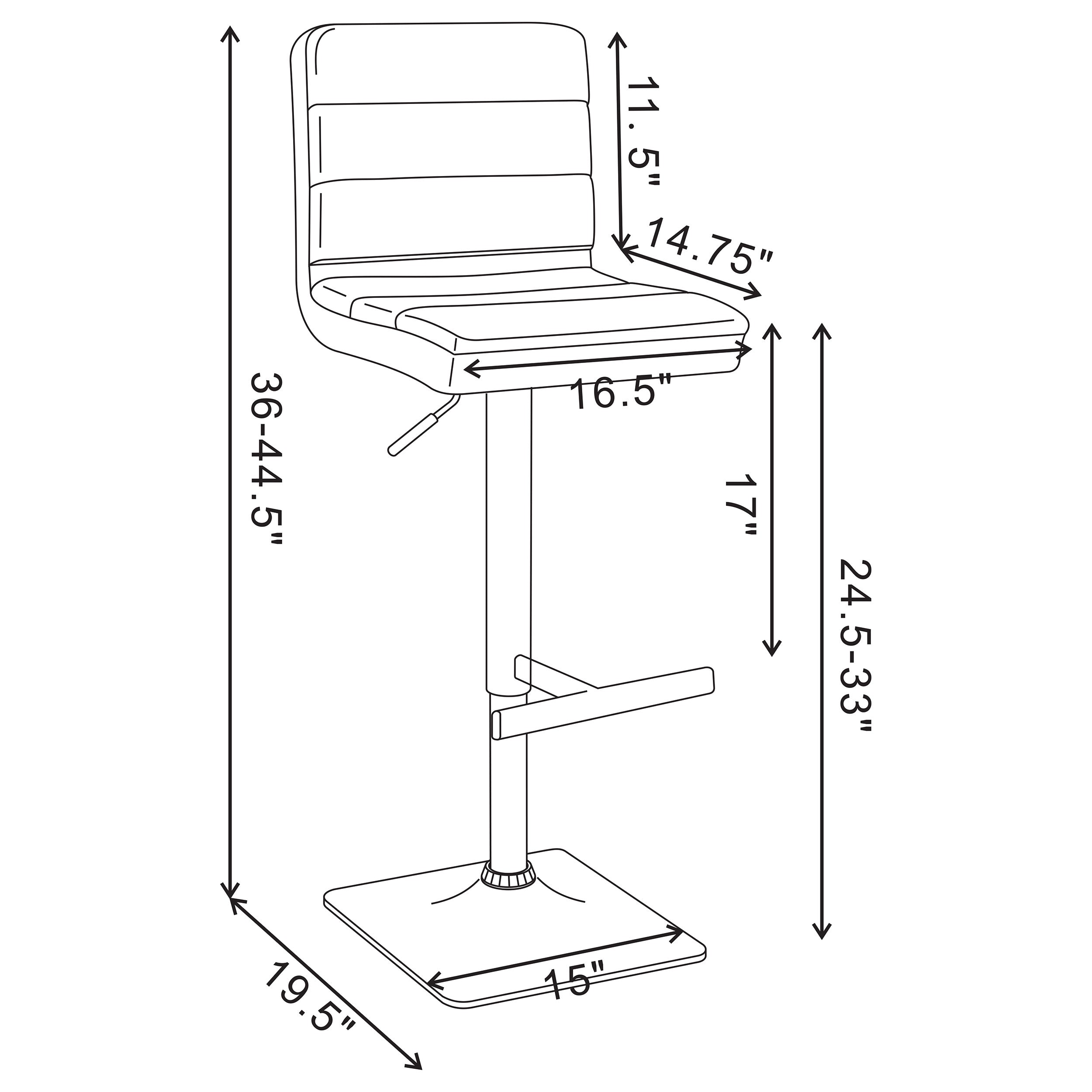 Bianca Upholstered Adjustable Bar Stool (Set of 2)