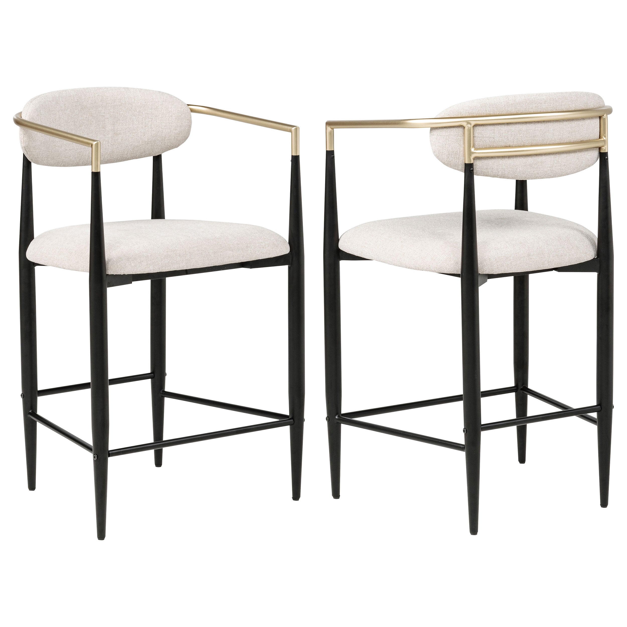 Tina Fabric Upholstered Counter Chair (Set of 2)