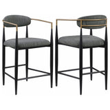 Tina Fabric Upholstered Counter Chair (Set of 2)