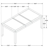 Elodie Rectangular 78-inch Extension Leaf Dining Table Black