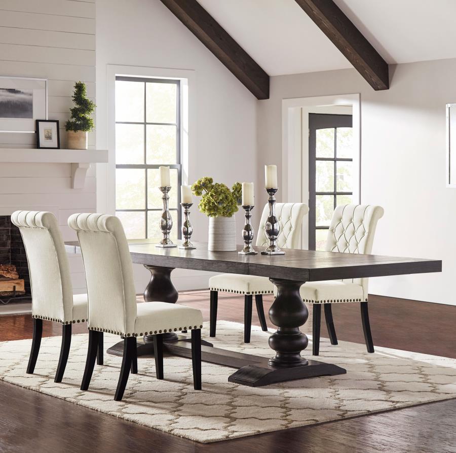 Phelps Rectangular Dining Table Set Distressed Noir