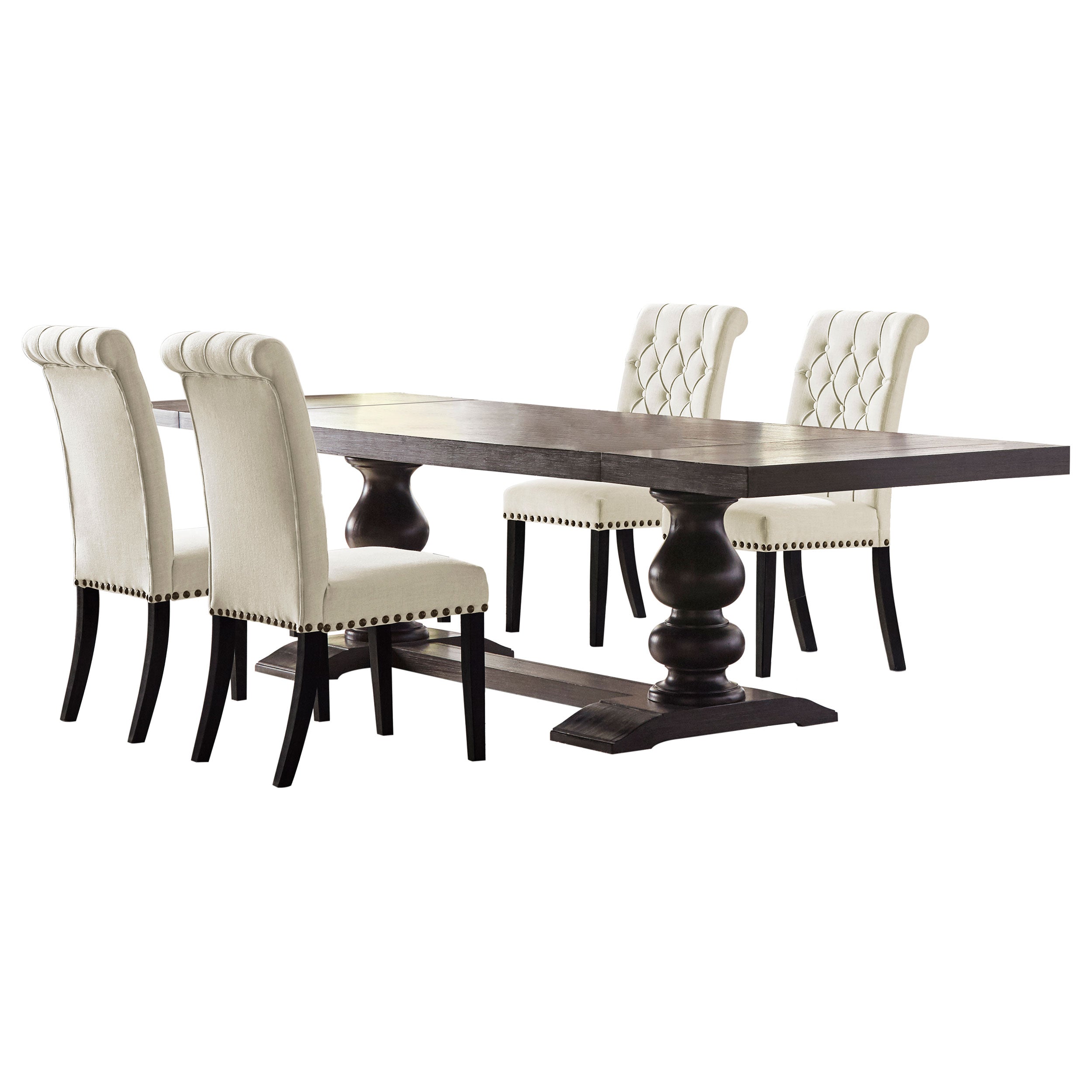 Phelps Rectangular Dining Table Set Distressed Noir