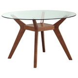 Paxton 5-piece Round Glass Top Dining Table Set Brown