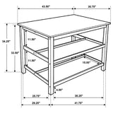 Edgeworth Kitchen Island Counter Table Brown and White
