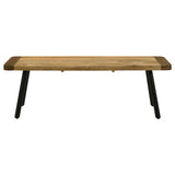 Maverick Wood Dining Bench Natural Mango and Black