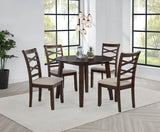 Barton 5-piece Round Wood Dining Table Set Dark Brown