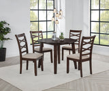 Barton 5-piece Round Wood Dining Table Set Dark Brown