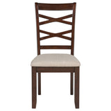 Barton 5-piece Round Wood Dining Table Set Dark Brown