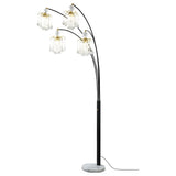 Maisel 91-inch Hanging Crystal Arc Tree Floor Lamp Black