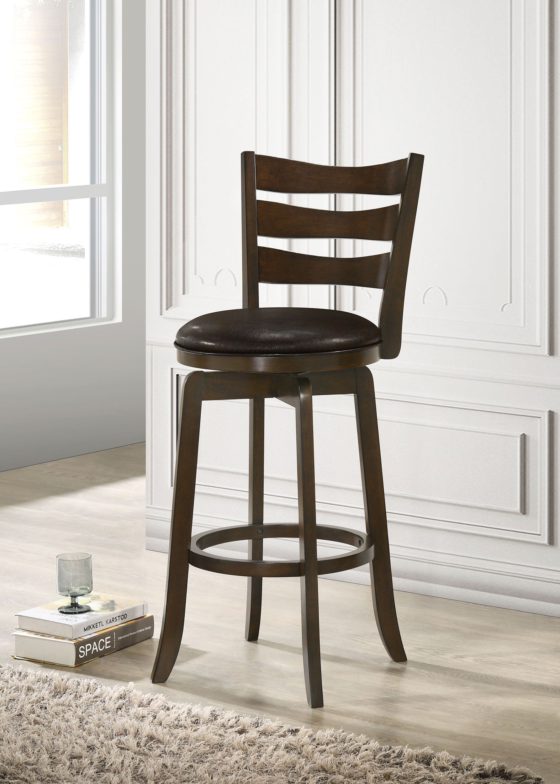 Murphy Wood Pub Height Swivel Bar Chair
