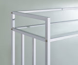 Cara 2-tier Rectangular Glass Shelf Metal Bar Cart Brass