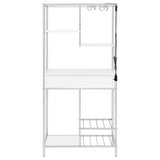 Figueroa 5-shelf LED Wine Storage Bar Cabinet White High Gloss
