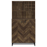 Mendoza 2-door Home Bar Cabinet Wine Storage Rustic Oak